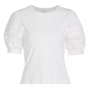 Corianna White Puff-Sleeve Je T'aime Top for woman